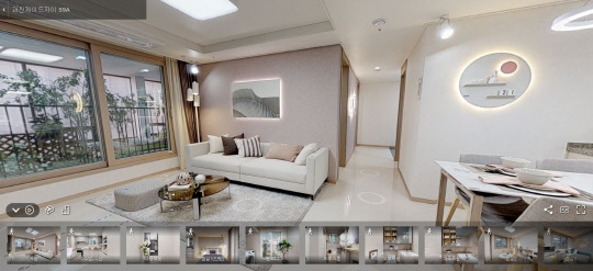 과천제이드자이 사이버모델하우스 59㎡A 유니트 모습.  <GS건설 제공>